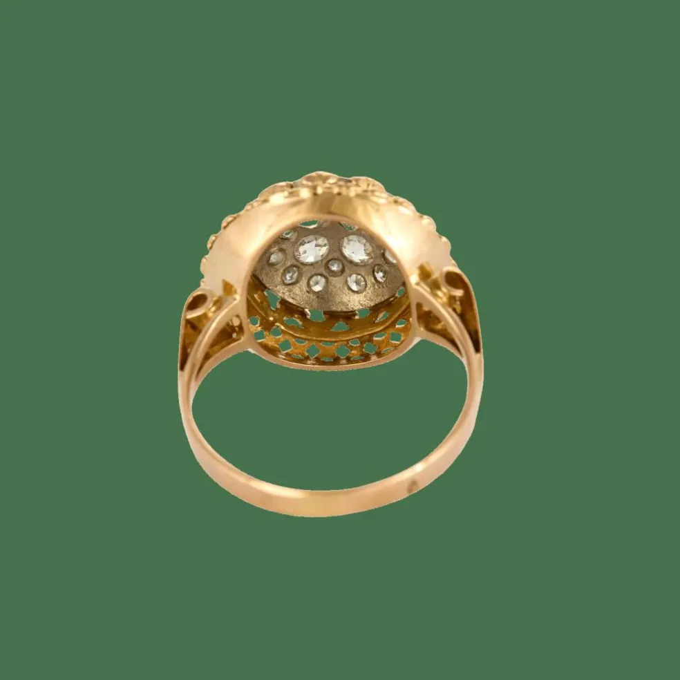 BAGUE ANCIENNE OR ET DIAMANTS.