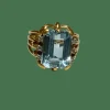 Bague ancienne or jaune aigue marine