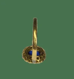 BAGUE ANCIENNE OR JAUNE DIAMANTS SAPHIR