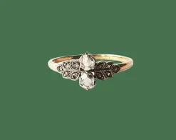 Bague ancienne or jaune et platine diamants anciens 0.60 carats
