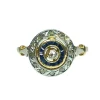 Bague ancienne or jaune et or gris, diamants et saphirs