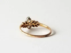 Bague ancienne or jaune et platine diamants anciens 0.60 carats