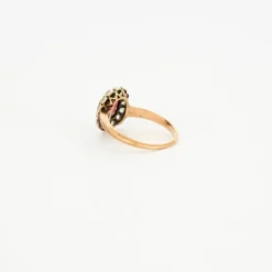 Bague ancienne or platine diamants rubellite