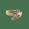 Bague ancienne or rose diamants