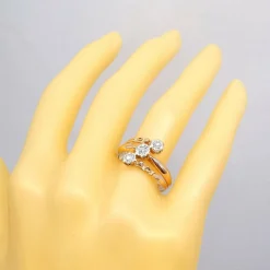 Bague ancienne or rose diamants