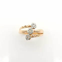 Bague ancienne or rose diamants