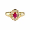 Bague ancienne ovale rubis or jaune