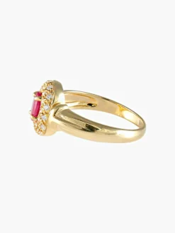 Bague ancienne ovale rubis or jaune