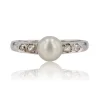 Bague ancienne perle diamants