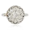 Bague ancienne ronde ajourée diamants