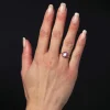 Bague ancienne ronde diamants et rubis