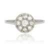 Bague ancienne ronde diamants