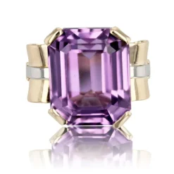 Bague ancienne rétro Kunzite