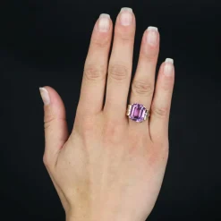 Bague ancienne rétro Kunzite