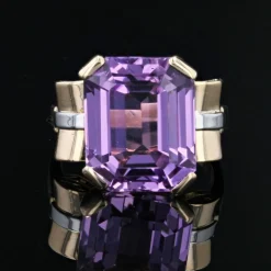 Bague ancienne rétro Kunzite