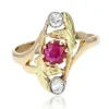 Bague ancienne rubis diamants Art nouveau