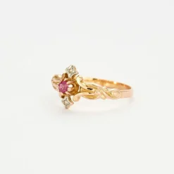 Bague Ancienne Rubis Diamants