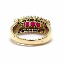 Bague ancienne rubis diamants or jaune