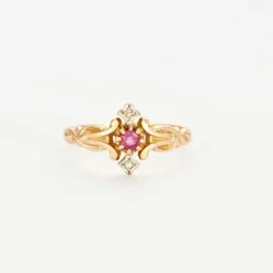Bague Ancienne Rubis Diamants