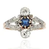Bague ancienne saphir diamants Belle époque