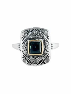 Bague Ancienne Saphir Diamants