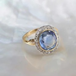 Bague ancienne saphir et diamants