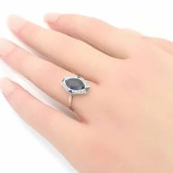 Bague ancienne saphirs et diamants