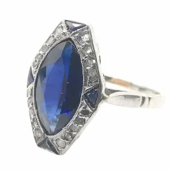 Bague ancienne saphirs et diamants