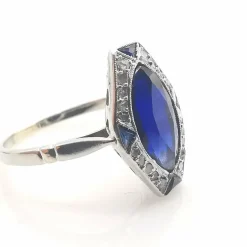 Bague ancienne saphirs et diamants