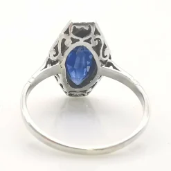 Bague ancienne saphirs et diamants