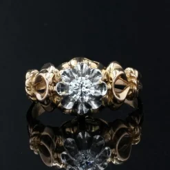 Bague ancienne solitaire diamant rétro