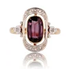 Bague ancienne spinelle violet et diamants