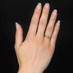 Bague ancienne Toi et Moi perles 2 ors