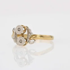 Bague ancienne Toi et Moi diamants taillés en rose