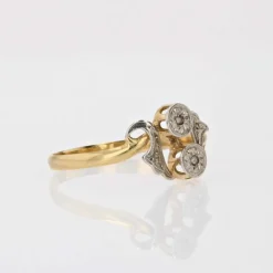 Bague ancienne Toi et Moi diamants taillés en rose