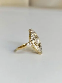 Bague ancienne tourbillon Belle Époque or jaune