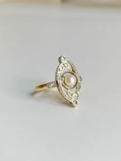 Bague ancienne tourbillon Belle Époque or jaune