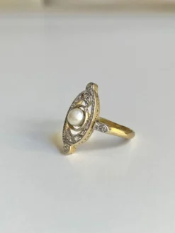 Bague ancienne tourbillon Belle Époque or jaune