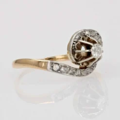 Bague ancienne tourbillon diamants