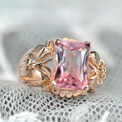 Bague ancienne tourmaline polychrome et or
