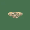 Bague ancienne trilogie diamants or jaune et platine