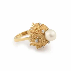 Bague Andrew Grima Perle Diamants Or Jaune