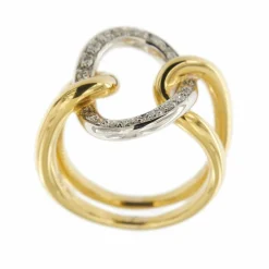 Bague anneau 2 ors diamants