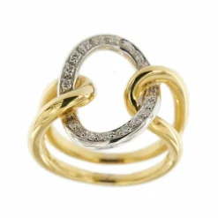 Bague anneau 2 ors diamants