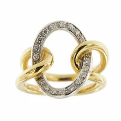 Bague anneau 2 ors diamants