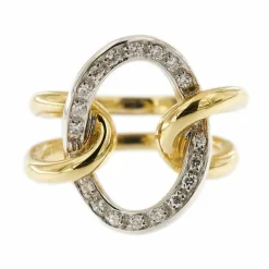 Bague anneau 2 ors diamants