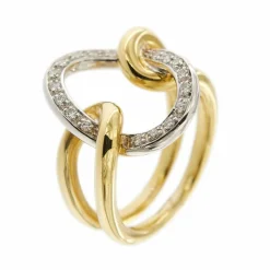 Bague anneau 2 ors diamants