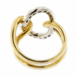 Bague anneau 2 ors diamants