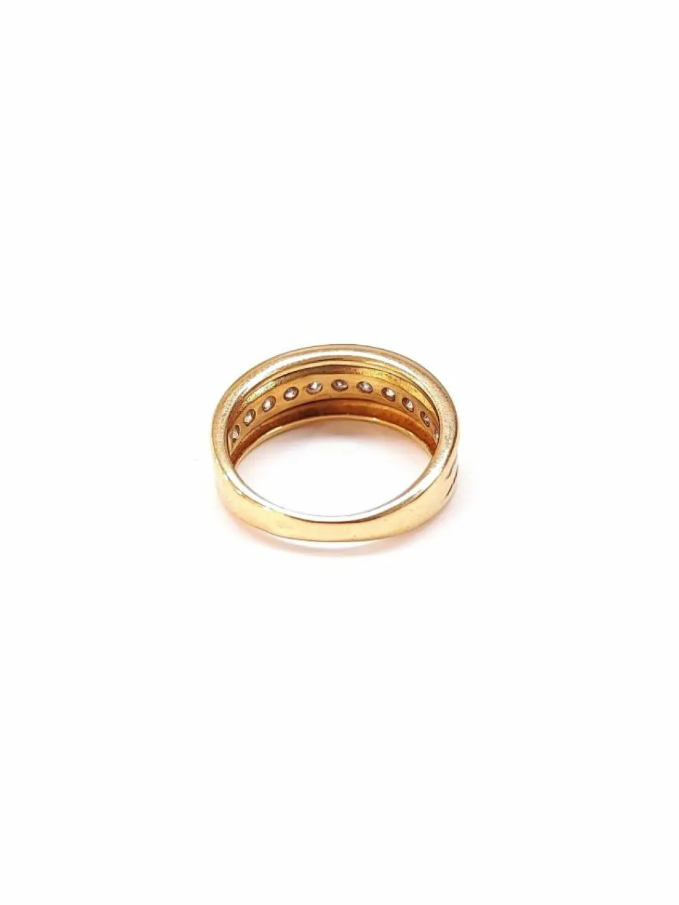 Bague anneau or jaune diamants