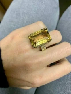Bague années 40 citrine or jaune